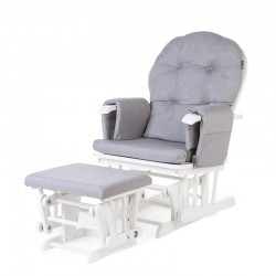Fotel pływający bujany zaokrąglony z podnóżkiem White/Grey Childhome