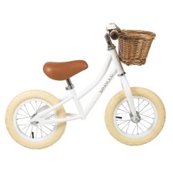 Banwood rowerek biegowy FIRST GO z koszykiem dla dzieci 2,5-5 lat white