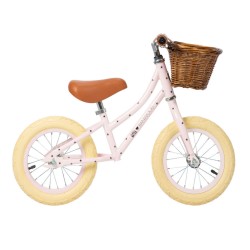Banwood rowerek biegowy FIRST GO zkoszykiem dla dzieci 2,5-5 lat bonton pink