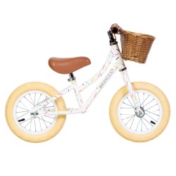 Banwood rowerek biegowy FIRST GO z koszykiem dla dzieci 2,5-5 lat Marest Allegra white