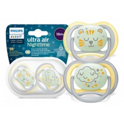 Smoczki uspokajające Ultra Air Nighttime 18m+ boy 2szt. świeci w nocy SCF376/01 Philips Avent