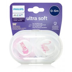 Smoczki uspokajające Ultra Soft 0-6m Girl 2szt. SCF222/02 Philips Avent