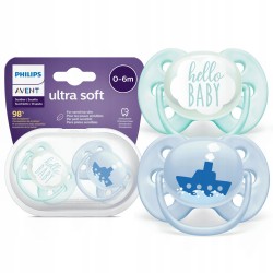 Smoczki uspokajające Ultra Soft 0-6m boy 2szt. SCF222/01 Philips Avent