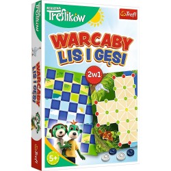 Zestaw gier 2w1 Warcaby + Lis i gęsi Rodzina Treflików 02301 Trefl