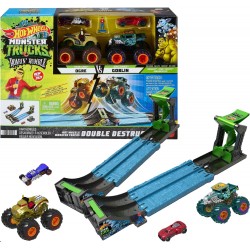 Hot Wheels Podwójna demolka Monster Trucks Roarin'Rumble Zestaw Tor + 4 Autka HCJ77 Mattel