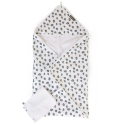 Childhome Ręcznik z kapturkiem + myjka Jersey Leopard