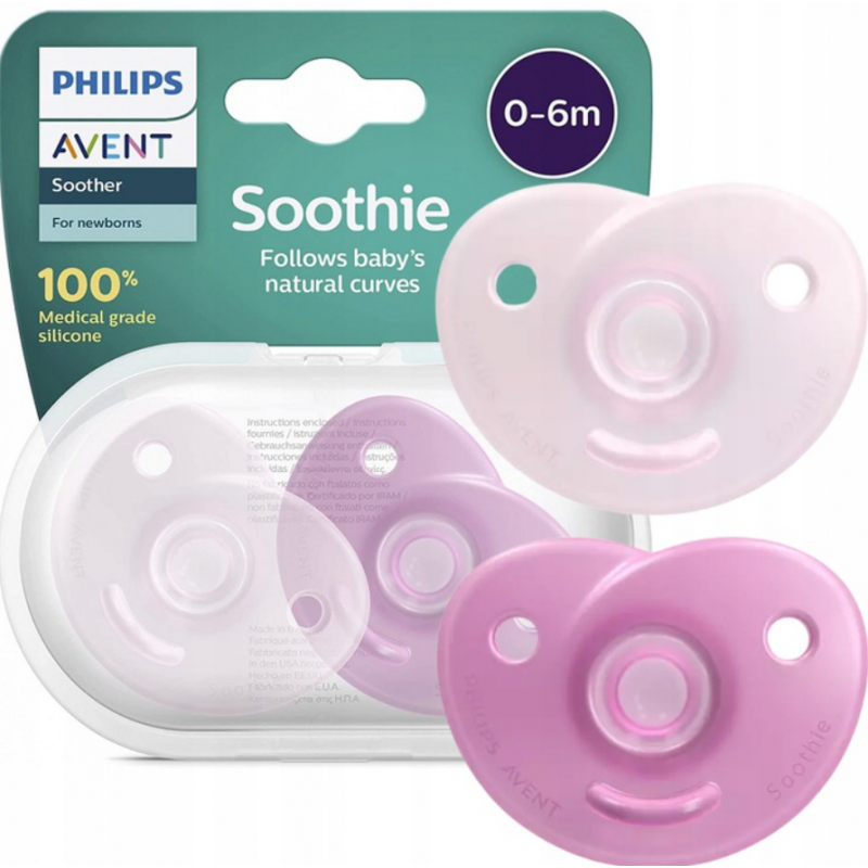 Chupete Philips Avent Soothie 2 ud. Rosa SCF099/22