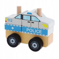 Trefl Policja Zabawka Drewniana pojazd 61767