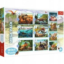 Trefl Puzzle 10w1 Dinozaury 90390