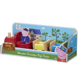 Świnka Peppa - Drewniany pociąg z figurką dziadka 07210 Tm Toys