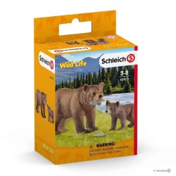 Schleich wild life niedźwiedzica Grizzly z młodym 42473