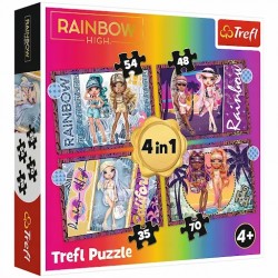 Puzzle 4w1 Modne laleczki Rainbow High 34614 Trefl