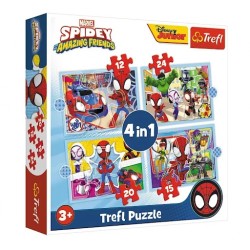 Puzzle 4w1 Ekipa Spiday'a Spiday and his Amazing Friends 34611 Trefl