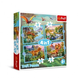 Puzzle 4w1 Wyjątkowe dinozaury 34609 Trefl