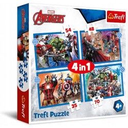 Puzzle 4w1 Odważni Avengersi 34386 Trefl