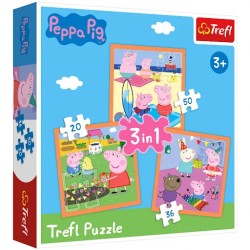 Puzzle 3w1 Pomysłowa Świnka Peppa 34852 Trefl