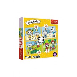 Puzzle 4w1 Dzień Kici Koci 34372 Trefl