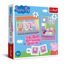 Puzzle 2w1 + memos Dzień Peppy 90600 Trefl