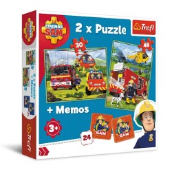 Puzzle 2w1 + memos Strażak w akcji 90791 Trefl