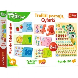 Puzzle 2w1 Trefliki poznają Cyferki 15554 Trefl