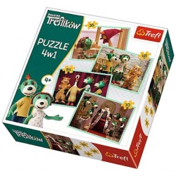 Puzzle 4w1 Nowi przyjaciele Rodzina Treflików TRP34290 Trefl