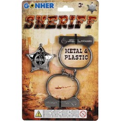 Gonher Sheriff Zestaw metal&plastic kajdanki+odznaka 323/0