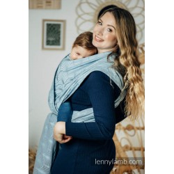 Żakardowa chusta do noszenia dzieci, bawełna - DECO - PLATINUM BLUE - rozmiar M