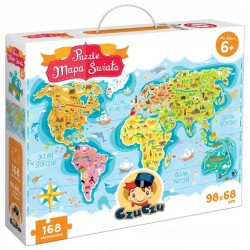 Puzzle Mapa Świata 6-12 lat 168el. 33626 CzuCzu