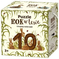 Puzzle Rok w lesie. Liczymy zwierzaki Nasza Księgarnia