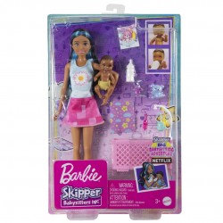 Barbie Skipper Babysitters Opiekunka zestaw usypianie maluszka FHY97/HJY34 Mattel