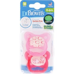 Smoczki Glow in the Dark 0-6m poziom 1 PreVent 12006 mix Dr Brown's