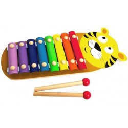 Cymbałki Tygrys drewniane kolorowe dla dzieci 18m+ AC7641T Smily Play