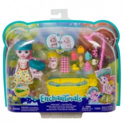 Enchantimals Zestaw Radosna kąpiel świnek + lalka Petya Pig 15cm GJX35 Mattel