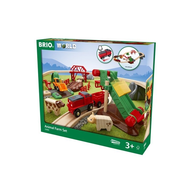 BRIO World Kolejka drewniana Farma 30el.