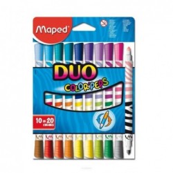 Flamastry Colorpeps dwustronne 10szt. Duo 20 kolorów Maped
