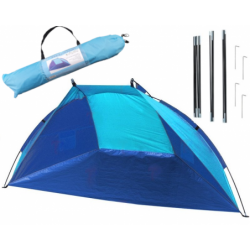 Namiot plażowy 220x115x115cm parawan niebieski ochrona UV Muszelka Wolf
