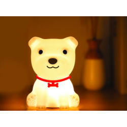 Lampka silikonowa nocna led Dog pies 14cm dotykowa 8 kolorów GIO-125 InnoGio
