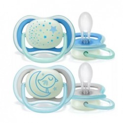 Smoczki uspokajające Ultra Air Night 6-18m Boy 2szt. świeci w nocy SCF376/21 Philips Avent