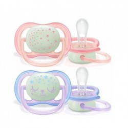 Smoczki uspokajające Ultra Air Night 0-6m Girl 2szt. świeci w nocy SCF376/12 Philips Avent