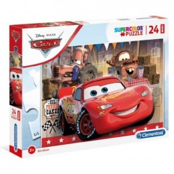 Puzzle 24 el. Maxi Cars Auta SuperColor 3+ Disney CLE24203 Clementoni