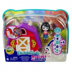 Enchantimals mini Domek+lalka 9cm+zwierzaczki niespodzianki GTM46 Mattel
