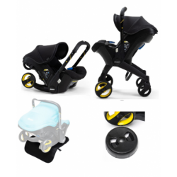 Fotelik samochodowy Doona+ Doona 0-13kg + Ochraniacz fotela + Osłonki na koła