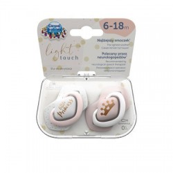 Smoczki uspokajające symetryczne silikon Royal Baby 6-18m Light Touch 22/651 2szt. Canpol