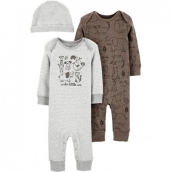 Pajac niemowlęcy piżama z czapką 2-pak 1J300610 Carter's