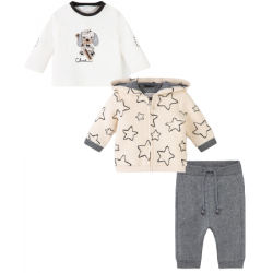 Dres niemowlęcy 3-częściowy dla chłopca bluza+koszulka+spodnie Szary Mix Mayoral