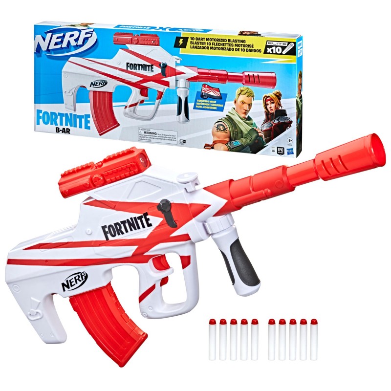 Nerf Elite Fortnite B-AR Wyrzutnia 10 strzałek F2344 Hasbro