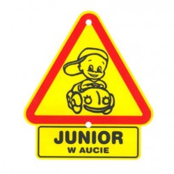 Trójkąt tabliczka Junior w aucie