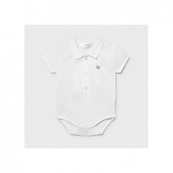 Body niemowlęce koszulowe krótki rękaw Biały 1701 Mayoral