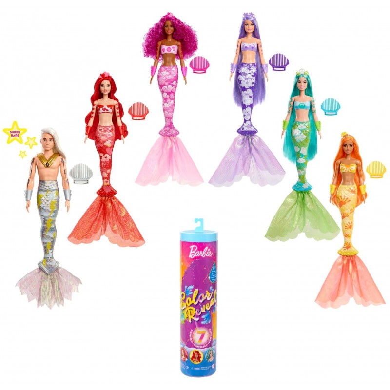 Barbie Color Reveal lalka kolorowa syrenka Mattel